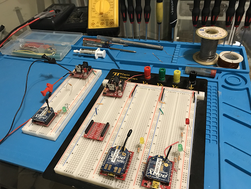 electronics breadboard and experiments